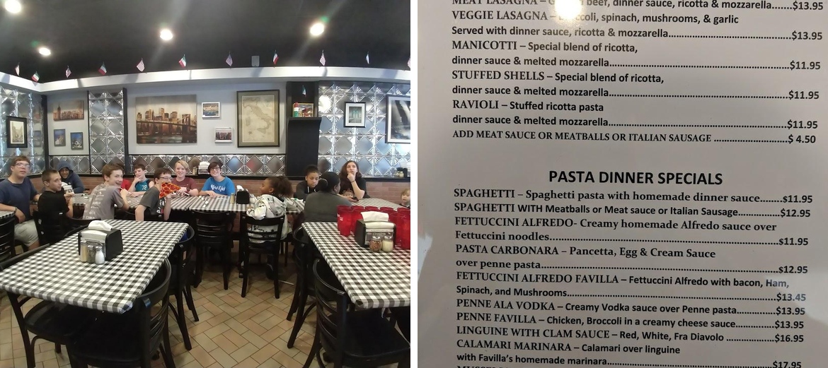 Favilla's New York Pizza Hendersonville Menu